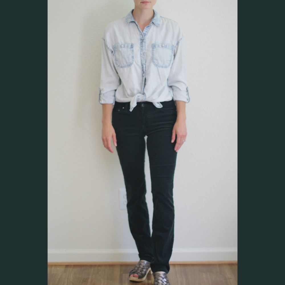 Ann Taylor Signature Dark Green Corduroy Pants